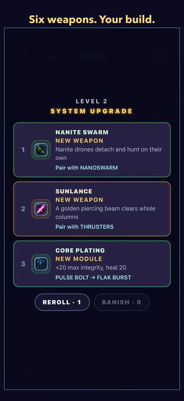 Six weapons. Your build.
