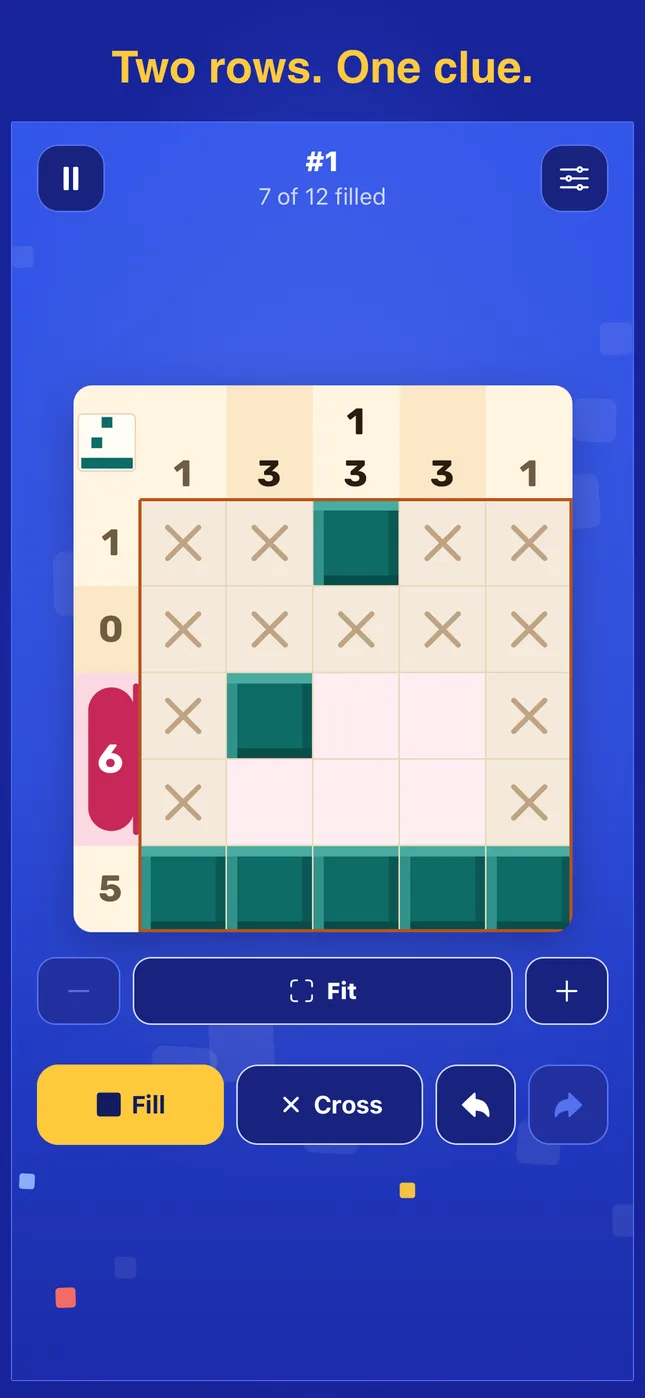 One clue spans two rows