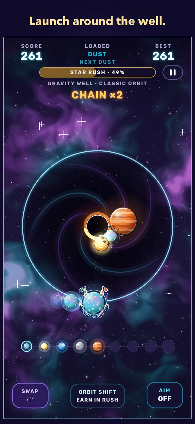 Launch around the well.