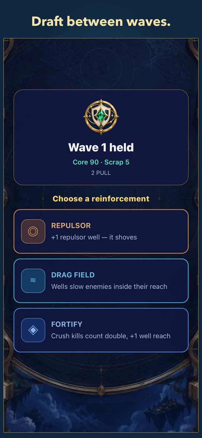 Draft between waves.