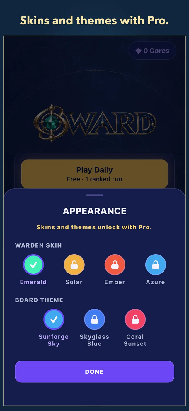 Skins and themes with Pro.
